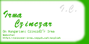 irma czinczar business card